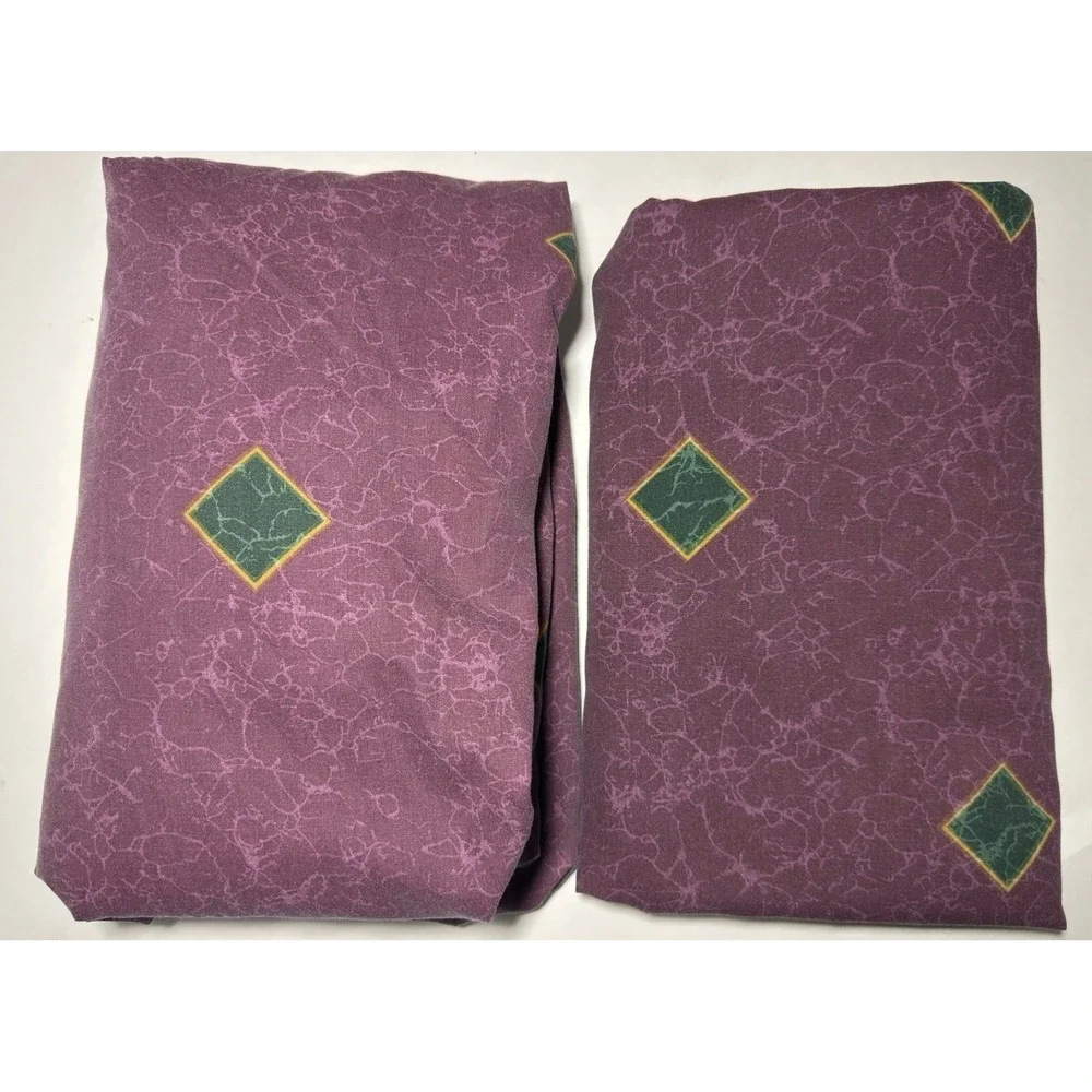 Springmaid Sheet Set Almalfi QUEEN Burgundy Flat Fitted 90s Jewel Tone Rare
